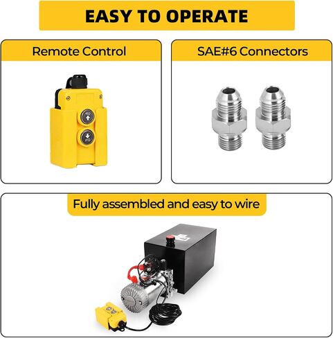 VAIDPRO 15 Quart Hydraulic Pump 12V DC Single Acting Electric Hydraulic Pump 3.9 Gallon Dump Trailer Pump 3200 PSI Hydraulic Power Unit Metal Reservoir for Dump Trailer Car Lifting in Saudi Arabia