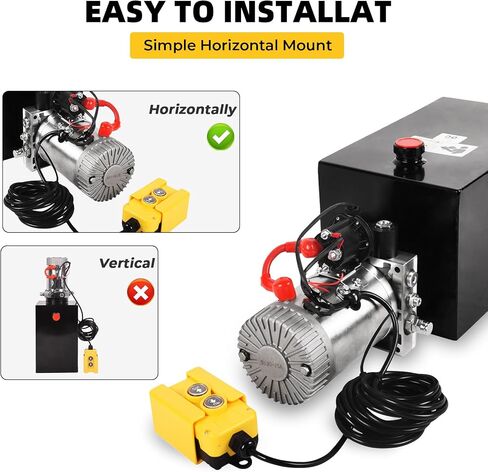VAIDPRO 15 Quart Hydraulic Pump 12V DC Single Acting Electric Hydraulic Pump 3.9 Gallon Dump Trailer Pump 3200 PSI Hydraulic Power Unit Metal Reservoir for Dump Trailer Car Lifting in Saudi Arabia