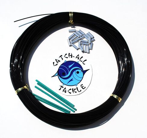 Monofilament Fishing Leader Kit 100yds 2.2mm-500lb Black with Loop Protectors crimps in Saudi Arabia