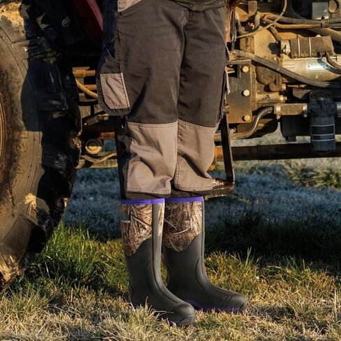 Trudave Rubber Boots for Women with Steel Shank, Waterproof Insulated Mud Rain Boots, 6mm Neoprene Anti-slip Outdoor Work Boots, Size 6-11 in Kuwait