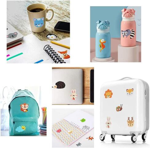 LVIITIS Diamond Painting Cartoon Sticker Kits for Kids(24ct)-Mosaic Making Waterproof Sticker for Girls and Boys - Diamond Arts Gem Handmade Decorative Sticker Age 6-12(Transportation) in Kuwait