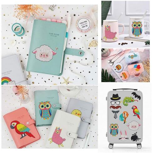 LVIITIS Diamond Painting Cartoon Sticker Kits for Kids(24ct)-Mosaic Making Waterproof Sticker for Girls and Boys - Diamond Arts Gem Handmade Decorative Sticker Age 6-12(Transportation) in Kuwait