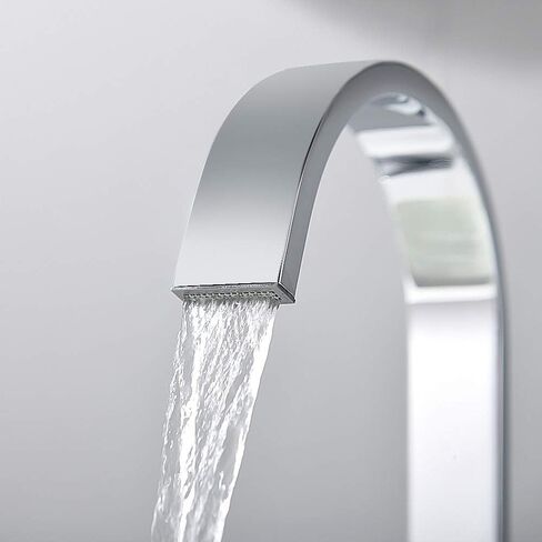 Phiestina 8 Inch 3 Hole 2 Handle Waterfall Widespread Brushed Gold Bathroom Sink Faucet with Metal Pop-Up Drain, WF040-1-BG in Saudi Arabia