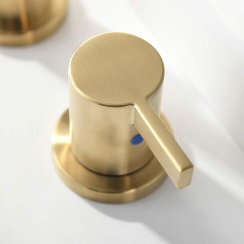 Phiestina 8 Inch 3 Hole 2 Handle Waterfall Widespread Brushed Gold Bathroom Sink Faucet with Metal Pop-Up Drain, WF040-1-BG in Saudi Arabia