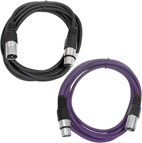 Seismic Audio - SAXLX-6-2 Pack of 6' XLR Male to XLR Female Patch Cables - Balanced - 6 Foot Patch Cord - Blue and Red in Saudi Arabia