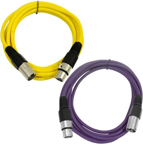 Seismic Audio - SAXLX-6-2 Pack of 6' XLR Male to XLR Female Patch Cables - Balanced - 6 Foot Patch Cord - Blue and Red in Saudi Arabia