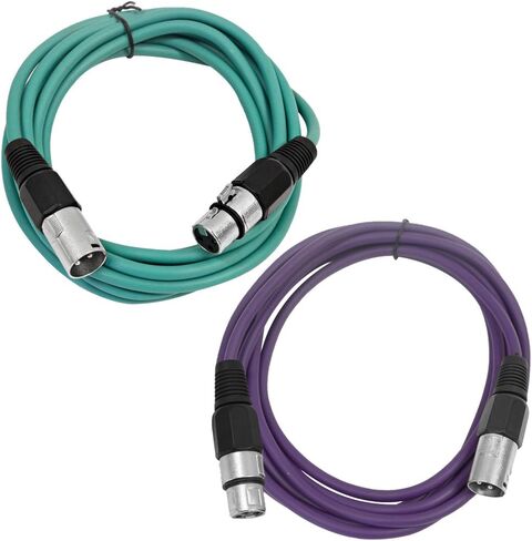 Seismic Audio - SAXLX-6-2 Pack of 6' XLR Male to XLR Female Patch Cables - Balanced - 6 Foot Patch Cord - Blue and Red in Saudi Arabia