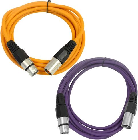 Seismic Audio - SAXLX-6-2 Pack of 6' XLR Male to XLR Female Patch Cables - Balanced - 6 Foot Patch Cord - Blue and Red in Saudi Arabia