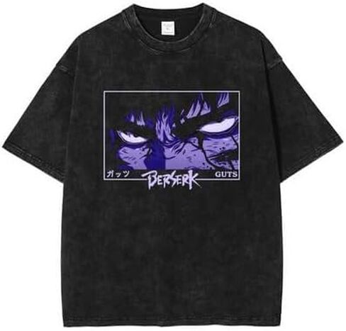 Y2K Tops Men's 90s Vintage Berserk Anime Graphic Shirts Summer Casual Tee Streetwear Harajuku Top Tshirt in Kuwait