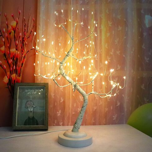 108 LED Birch Tree Lights 20 Inches Artificial Tabletop Fairy Tree Lamp Eight Lighting Modes USB or Battery Operated with Timer Decor for Bedroom Living Room Wedding Christmas Easter (Warm White) in Saudi Arabia