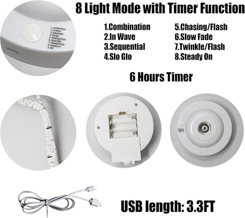 108 LED Birch Tree Lights 20 Inches Artificial Tabletop Fairy Tree Lamp Eight Lighting Modes USB or Battery Operated with Timer Decor for Bedroom Living Room Wedding Christmas Easter (Warm White) in Saudi Arabia