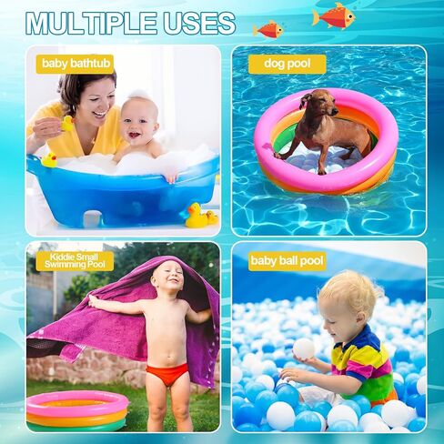 Jerify 10 Pcs Kiddie Pools 34x10 Inch Sunset Glow Pool 3 Rings Small Baby Pool Round Soft Inflatable Kids Swimming Pool Blow up Pool for Baby Toddlers Infant Outdoor Garden Backyard Summer Water Party in Saudi Arabia