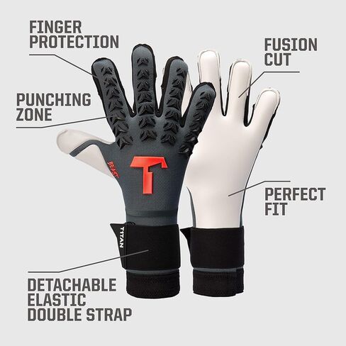 T1TAN Dark Beast + LC (FP) - Goalkeeper Gloves - with Finger Protection - Soccer Goalkeeper Gloves - Size 6 in Saudi Arabia