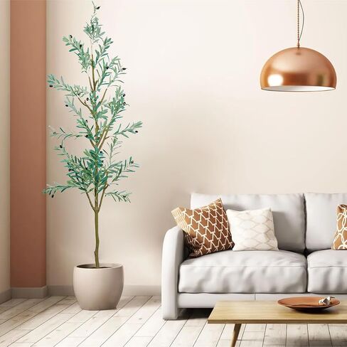 Titer Giker 8FT Artificial Olive Trees, Tall Faux Olive Trees Indoor Silk Plants, Fake Olive Trees for Modern Home Office Living Room in Saudi Arabia