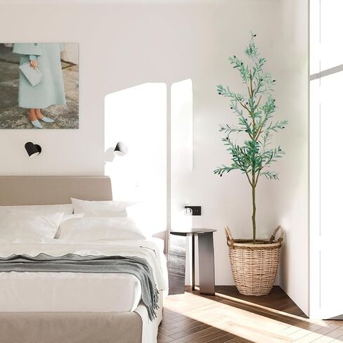 Titer Giker 8FT Artificial Olive Trees, Tall Faux Olive Trees Indoor Silk Plants, Fake Olive Trees for Modern Home Office Living Room in Saudi Arabia