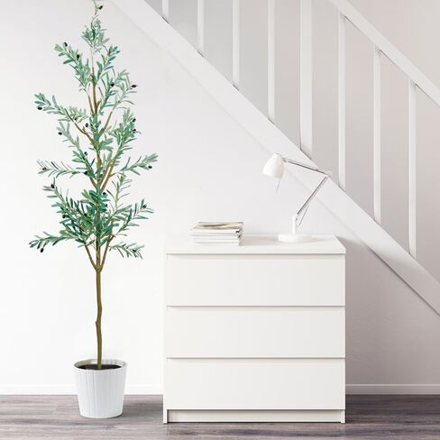 Titer Giker 8FT Artificial Olive Trees, Tall Faux Olive Trees Indoor Silk Plants, Fake Olive Trees for Modern Home Office Living Room in Saudi Arabia