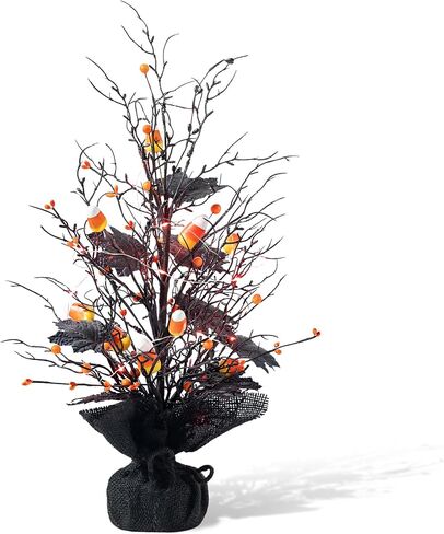 Glitzhome 20"H Patriotic Berry Table Tree with Burlap Base Decorative Stars American USA US Flag Tree Table Centerpiece for Independence Day Americana Berry Table Tree for National Day 4th of July in Saudi Arabia