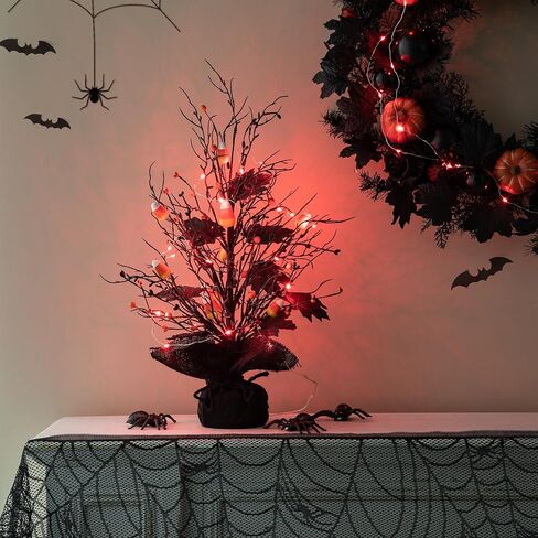 Glitzhome 20"H Patriotic Berry Table Tree with Burlap Base Decorative Stars American USA US Flag Tree Table Centerpiece for Independence Day Americana Berry Table Tree for National Day 4th of July in Saudi Arabia