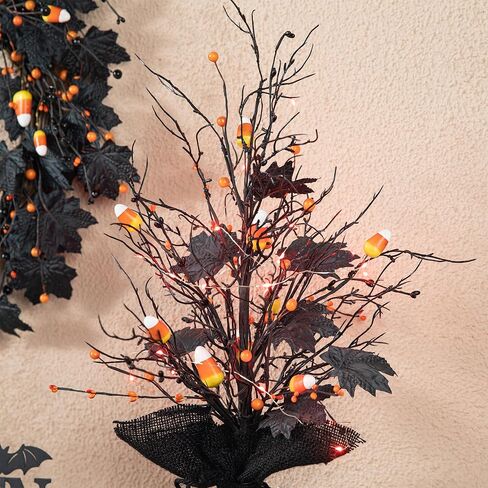 Glitzhome 20"H Patriotic Berry Table Tree with Burlap Base Decorative Stars American USA US Flag Tree Table Centerpiece for Independence Day Americana Berry Table Tree for National Day 4th of July in Saudi Arabia