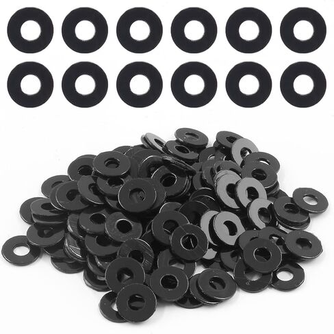 Bivethoi 150pcs M4 Nylon Washer Black Flat Washers, M4 Washer Gasket 4mm ID 10mm OD 1mm Thickness Plastic Spacer, Metric Sealing Washer Insulating Washer Spacer for Water Hose Faucet Water Pipe in Saudi Arabia