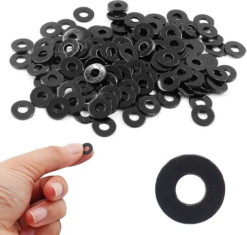 Bivethoi 150pcs M4 Nylon Washer Black Flat Washers, M4 Washer Gasket 4mm ID 10mm OD 1mm Thickness Plastic Spacer, Metric Sealing Washer Insulating Washer Spacer for Water Hose Faucet Water Pipe in Saudi Arabia