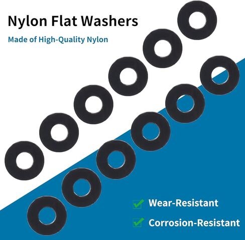 Bivethoi 150pcs M4 Nylon Washer Black Flat Washers, M4 Washer Gasket 4mm ID 10mm OD 1mm Thickness Plastic Spacer, Metric Sealing Washer Insulating Washer Spacer for Water Hose Faucet Water Pipe in Saudi Arabia