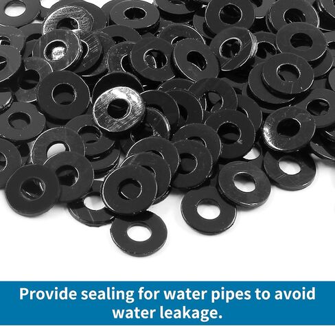 Bivethoi 150pcs M4 Nylon Washer Black Flat Washers, M4 Washer Gasket 4mm ID 10mm OD 1mm Thickness Plastic Spacer, Metric Sealing Washer Insulating Washer Spacer for Water Hose Faucet Water Pipe in Saudi Arabia