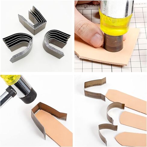 Yayatty 19 PCS Leather Cutter Tool Set, 18 PCS Leather Punch Tools with Perforated Matting, Leather Cutting Dies, Leather Hole Punch Tool Kit for DIY Leather Crafts in Kuwait