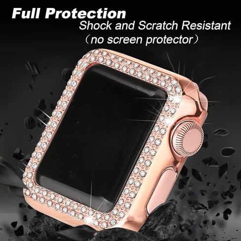 Secbolt Bling Case Compatible with Apple Watch Series 9 Series 8 Series 7 45mm, Full Cover Bumper Screen Protector for iWatch 9/8/7 (Silver-45mm) in Kuwait
