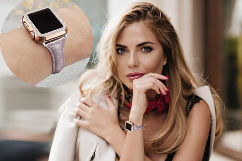 Secbolt Bling Case Compatible with Apple Watch Series 9 Series 8 Series 7 45mm, Full Cover Bumper Screen Protector for iWatch 9/8/7 (Silver-45mm) in Kuwait