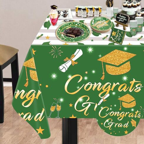 3 Packs Graduation Tablecloth - Graduation Party Decorations 2024, Blue and Gold Graduation Table Cloths, Congrats Grad Table Covers for Graduation Party, Tablecloths for Graduation Ceremony in Saudi Arabia