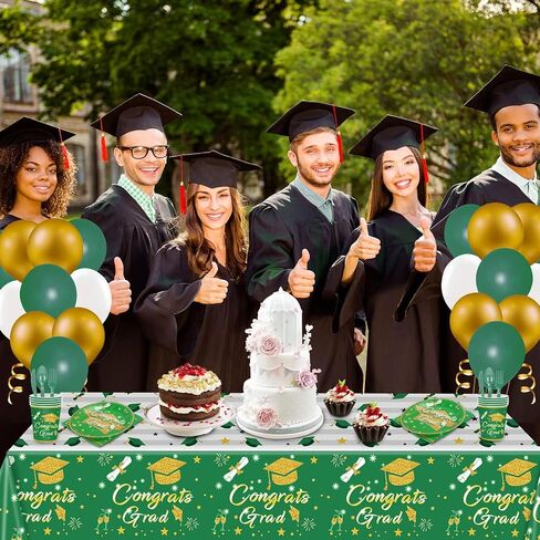 3 Packs Graduation Tablecloth - Graduation Party Decorations 2024, Blue and Gold Graduation Table Cloths, Congrats Grad Table Covers for Graduation Party, Tablecloths for Graduation Ceremony in Saudi Arabia