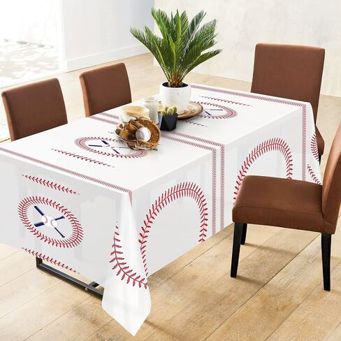 durony 3 Packs Baseball Tablecloth 108 x 54 Inch Plastic Baseball Table Cover Party Tableware for Baseball Theme Birthday Party Supplies in Saudi Arabia