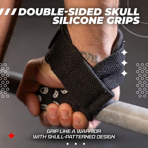 JerkFit Death Straps - Weight Lifting Straps for Men, Women - Durable Wrist Straps for Weightlifting, Gym Workouts, Deadlifts, Powerlifting - Gym Straps With Ultra Thick Neoprene Padded Wrist Wrap in Saudi Arabia