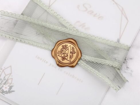 Yoption 50Pcs Initial Alphabet A Adhesive Wax Seal Stickers, Antique Gold Letter Wax Seal Stickers Envelope Seals Self Adhesive Wax Stickers for Wedding Party Birthday Christmas (A) in Saudi Arabia