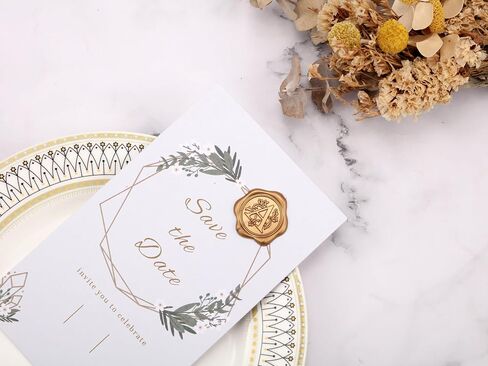 Yoption 50Pcs Initial Alphabet A Adhesive Wax Seal Stickers, Antique Gold Letter Wax Seal Stickers Envelope Seals Self Adhesive Wax Stickers for Wedding Party Birthday Christmas (A) in Saudi Arabia