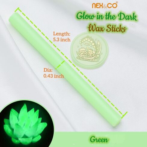 أعواد شمع متوهجة تتوهج في الظلام، أعواد ختم شمع متوهجة من NEX&CO، كبيرة 11 مم متعددة الألوان، عصي مسدس صمغ مضيئة للحرف اليدوية، دعوات الزفاف، ديكور الحفلات، قرطاسية يومية، 10 عبوات in Kuwait