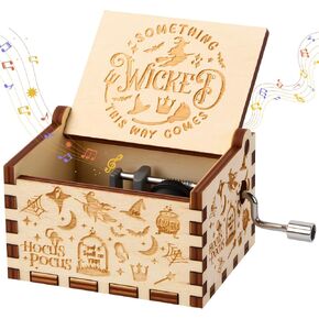صندوق الموسيقى الساحرة، صندوق موسيقي خشبي قوطي عتيق للنساء والفتيات والأطفال، هدية ديكور ساحرة صغيرة لطيفة للحفلات وأعياد الميلاد والهالوين (6.3 × 5.1 × 3.8 سم) in Kuwait