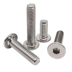 5/10/50 قطعة سم M1.6 M2 M2.5 M3 M4 M5 M6 M8 304 A2 مسدس من الفولاذ المقاوم للصدأ المقبس رقيقة جدا مسامير برأس مسطح (4 مللي متر ، M4 10 قطعة) in Kuwait