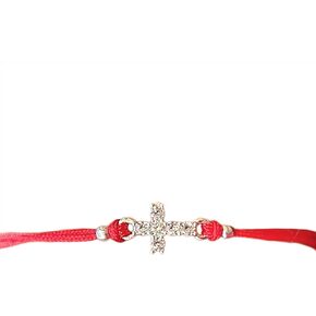 سوار بسلسلة من الكريستال الأحمر من Joy-d، سحر ديني من حجر الراين قابل للتعديل، مجوهرات عصرية للنساء in Kuwait