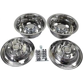 JESONN 17 بوصة 8 العروات 5 فتحات يدوية لمحاكاة عجلة الفولاذ المقاوم للصدأ لشاحنة 2011-2021 Chevy GMC 3500 ذات العجلات المزدوجة in Kuwait