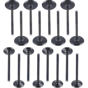 مجموعة صمامات السحب وصمامات العادم 16 قطعة متوافقة مع شيفروليه سيلفرادو جي إم سي كانيون هامر H3 ايسوزو GM V8 4.8L 5.3L 6.0L 2004-2014 استبدال 12550457 12550458 12563063 12563064 12555906 in Kuwait