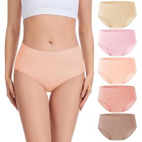 Migbean Womens Underwear Viscose Made from Bamboo Briefs for Women Mid Waisted Ladies Panties Lightweight Breathable 5 Pack in Saudi Arabia
