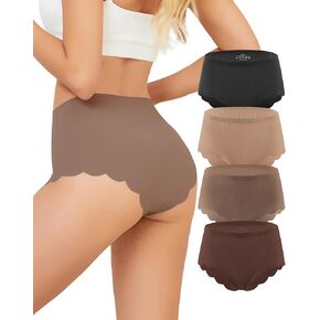 Seamless High Waisted Underwear for Women, No Show Cheeky Ribbed Bikini Panties, Breathable & Comfortable in Saudi Arabia