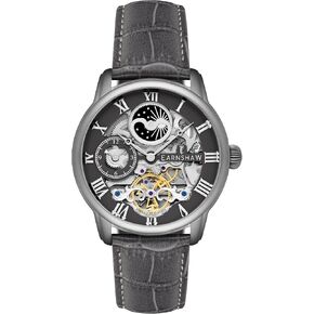 ساعة توماس إيرنشو للرجال 44 ملم هيريتاج لونجيتود ذات توقيت مزدوج هيكل عظمي أوتوماتيكية مع سوار صلب من الفولاذ المقاوم للصدأ ES-8006 in Kuwait