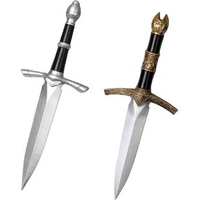 2 Pcs 14.7'' Fake Foam Dagger Sword, Medieval PU Foam Dagger Toy Sword, Ren Faire Accessories Toy Daggers for Adults & Kids in Kuwait
