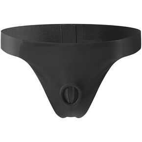 Strap On Thong Underwear Harness with O-Ring, Breathable Boxer Brief Panties, Black in Saudi Arabia