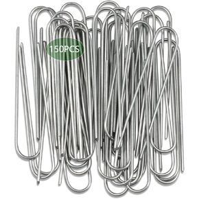 دبابيس المناظر الطبيعية 6 بوصة حصص حديقة مجلفنة 150 حزمة، دبابيس حديقة شديدة التحمل دبابيس سياج مضادة للصدأ أوتاد تأمين أوتاد للنسيج الحاجز أنابيب الري خرطوم الأعشاب in Kuwait