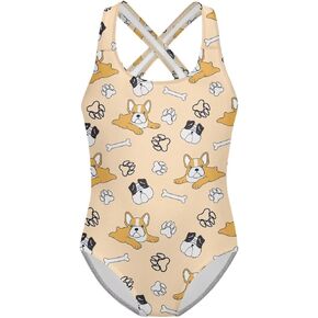 Girls One Piece Swimsuits Quick Dry Beach Bathing Suit Crossback Swimwear 5-14 Years in Saudi Arabia