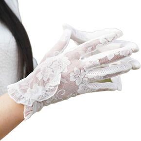 Women's Wedding Gloves, Short White Lace Glove for Tea Party, Custume, Opera, Prom, Halloween, Cosplay, Floral in Kuwait